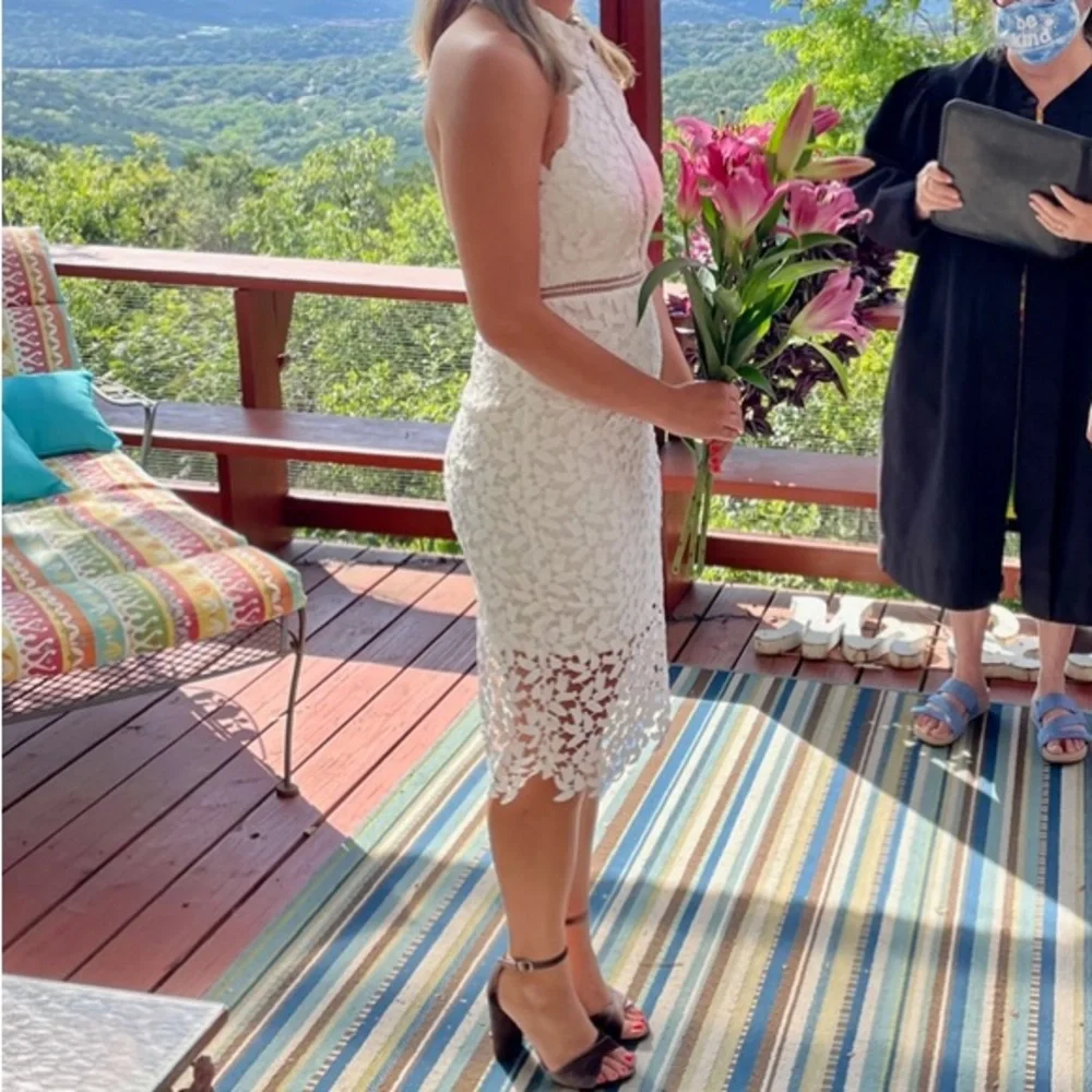 Lulu's White Lace Midi Dress - Picture 2 of 3